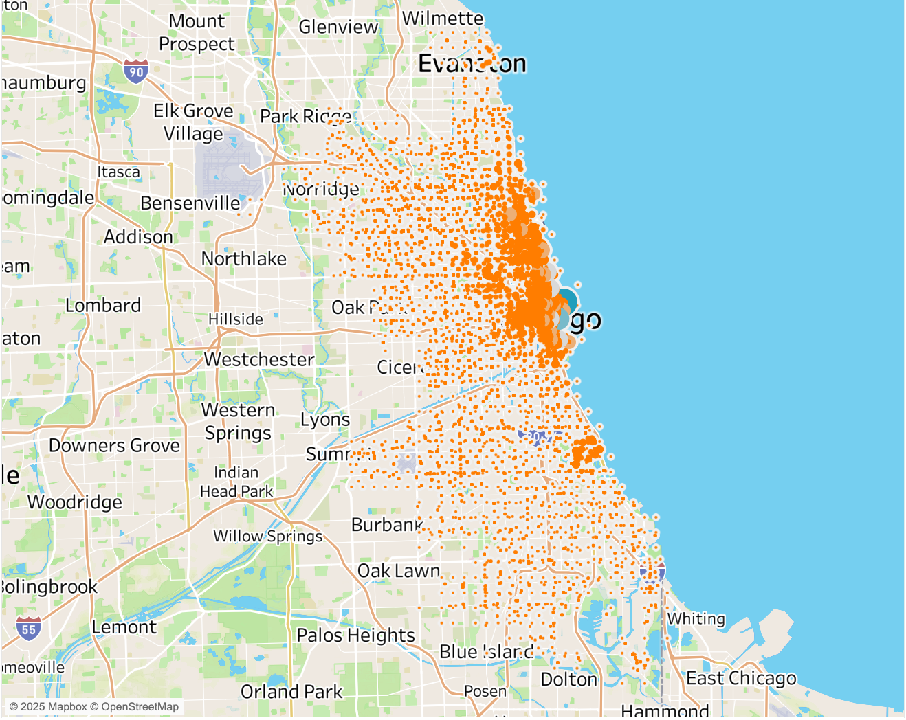 Casual Start Stations Heatmap